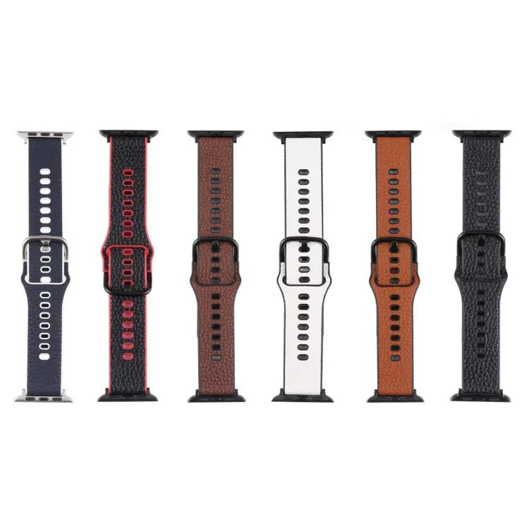 Dây đồng hồ TPU họa tiết Litchi cho Apple Watch Series, 7 41mm / 6&SE&5&4 40mm / 3&2&1 38mm, 7 45mm / 6&SE&5&4 44mm / 3&2&1 42mm