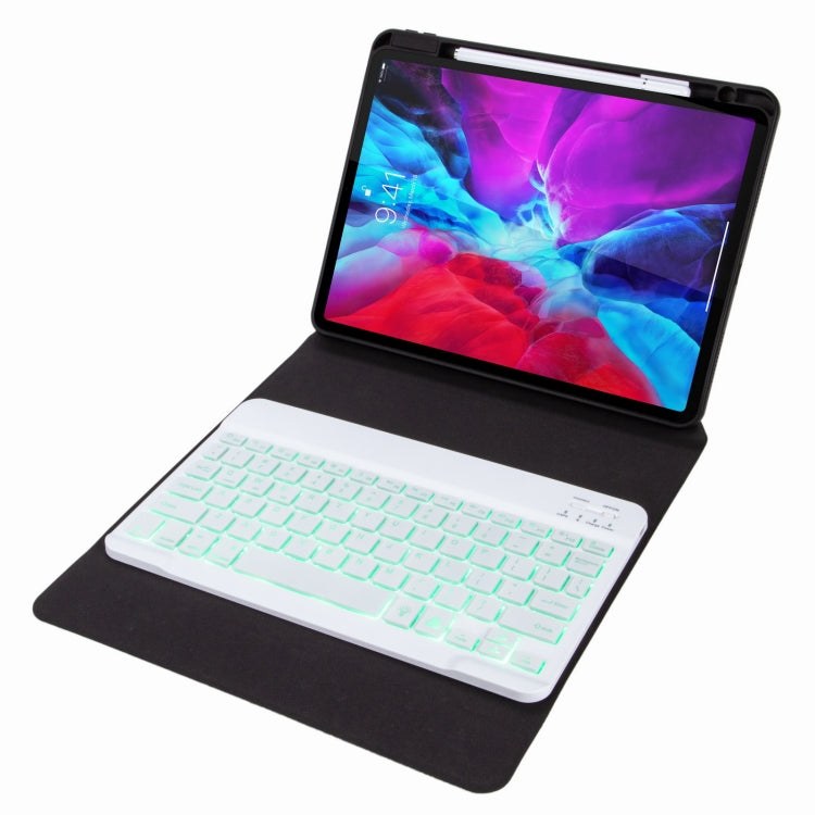 Bao da bàn phím Bluetooth đèn nền đơn sắc H-102S với giá đỡ ba gấp phía sau, dành cho iPad 10.2 2020 & 2019 / Pro 10.5 inch, dành cho iPad 9.7 2018 & 2017, dành cho iPad Pro 11 inch 2021 & 2020 & 2018 / Air 2020 10.9