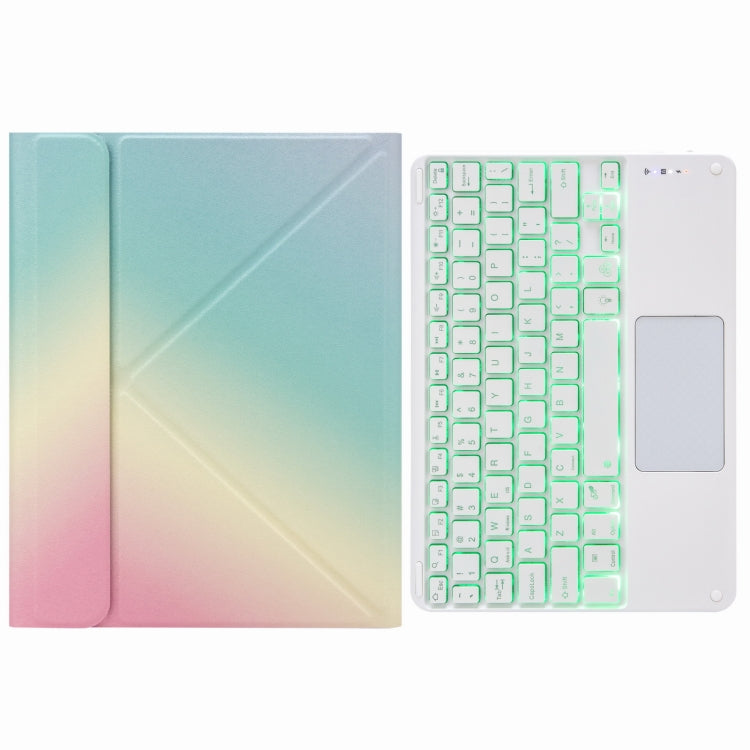 Bao da bàn phím Bluetooth có đèn nền cảm ứng H-097CS với giá đỡ ba gấp phía sau, dành cho iPad 9.7 2018 & 2017, dành cho iPad Pro 11 inch 2021 & 2020 & 2018 / Air 2020 10.9