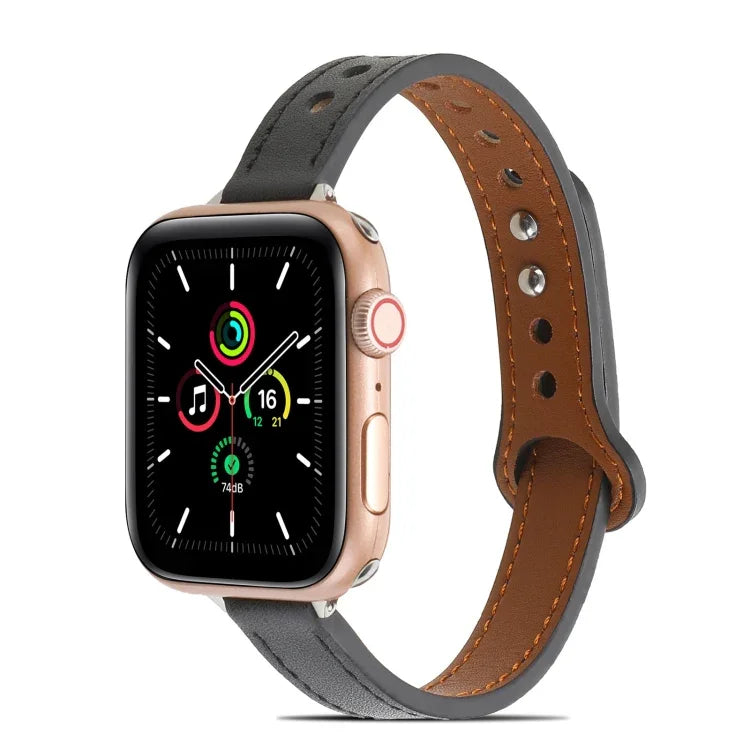 Dây đồng hồ da đinh tán đôi cho Apple Watch Series, 7 41mm / 6&SE&5&4 40mm / 3&2&1 38mm, 7 45mm / 6&SE&5&4 44mm / 3&2&1 42mm