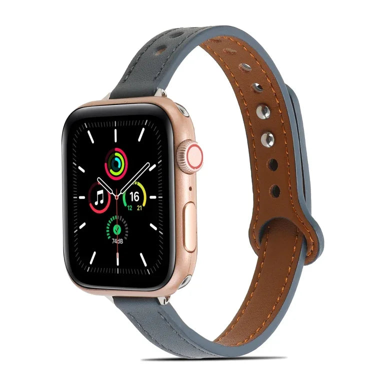 Dây đồng hồ da đinh tán đôi cho Apple Watch Series, 7 41mm / 6&SE&5&4 40mm / 3&2&1 38mm, 7 45mm / 6&SE&5&4 44mm / 3&2&1 42mm