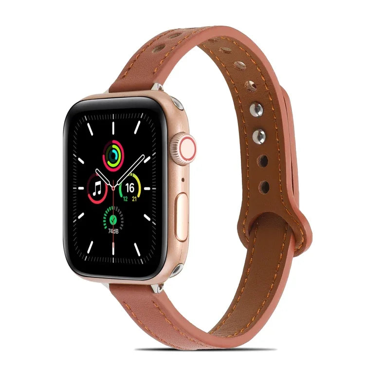 Dây đồng hồ da đinh tán đôi cho Apple Watch Series, 7 41mm / 6&SE&5&4 40mm / 3&2&1 38mm, 7 45mm / 6&SE&5&4 44mm / 3&2&1 42mm