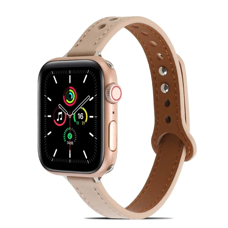 Dây đồng hồ da đinh tán đôi cho Apple Watch Series, 7 41mm / 6&SE&5&4 40mm / 3&2&1 38mm, 7 45mm / 6&SE&5&4 44mm / 3&2&1 42mm