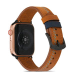Dây đồng hồ da mờ may chỉ cho Apple Watch Series, 7 41mm / 6&SE&5&4 40mm / 3&2&1 38mm, 7 45mm / 6&SE&5&4 44mm / 3&2&1 42mm