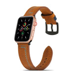 Dây đồng hồ da mờ may chỉ cho Apple Watch Series, 7 41mm / 6&SE&5&4 40mm / 3&2&1 38mm, 7 45mm / 6&SE&5&4 44mm / 3&2&1 42mm