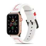 Dây đồng hồ da mờ may chỉ cho Apple Watch Series, 7 41mm / 6&SE&5&4 40mm / 3&2&1 38mm, 7 45mm / 6&SE&5&4 44mm / 3&2&1 42mm