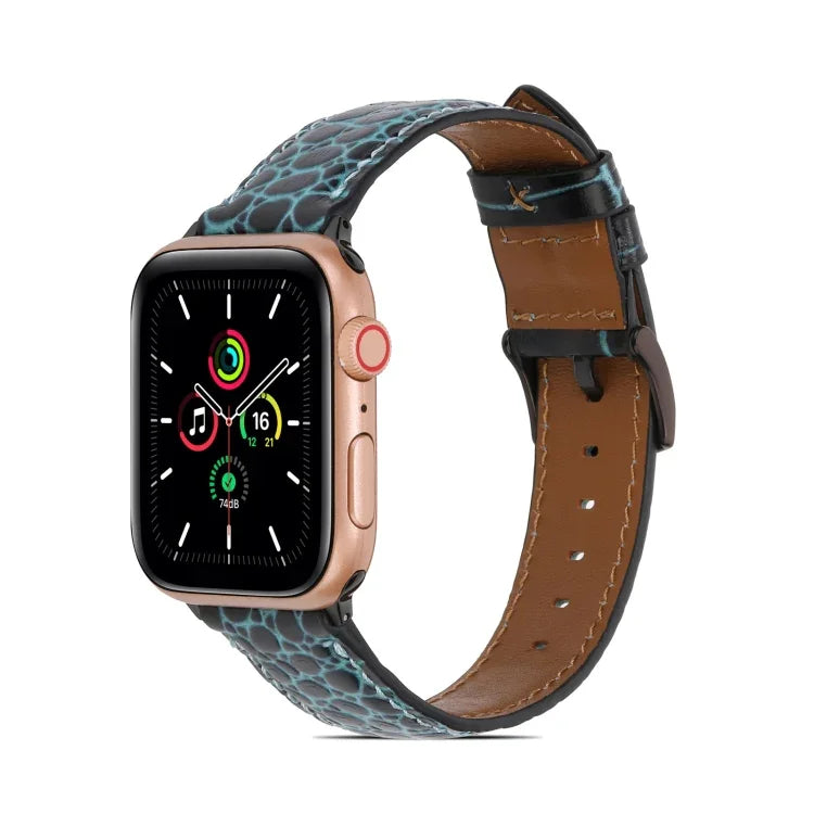 Dây đồng hồ da họa tiết cá sấu cho Apple Watch Series, 7 41mm / 6&SE&5&4 40mm / 3&2&1 38mm, 7 45mm / 6&SE&5&4 44mm / 3&2&1 42mm