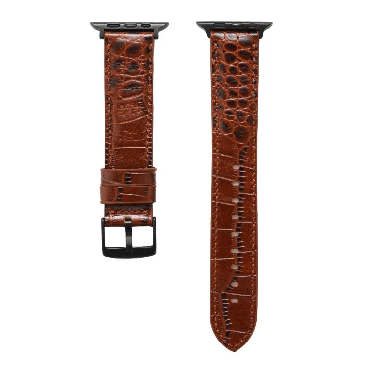 Dây đồng hồ da họa tiết cá sấu cho Apple Watch Series, 7 41mm / 6&SE&5&4 40mm / 3&2&1 38mm, 7 45mm / 6&SE&5&4 44mm / 3&2&1 42mm