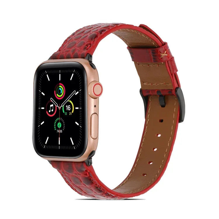 Dây đồng hồ da họa tiết cá sấu cho Apple Watch Series, 7 41mm / 6&SE&5&4 40mm / 3&2&1 38mm, 7 45mm / 6&SE&5&4 44mm / 3&2&1 42mm
