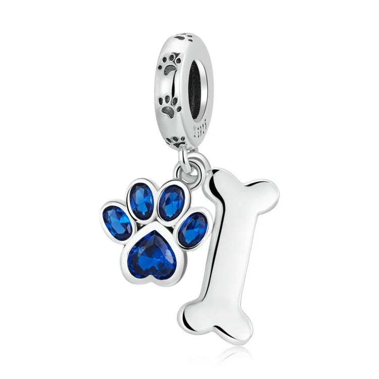 Mặt dây chuyền bạc S925 Sterling hình xương chân chó, Xương chân chó