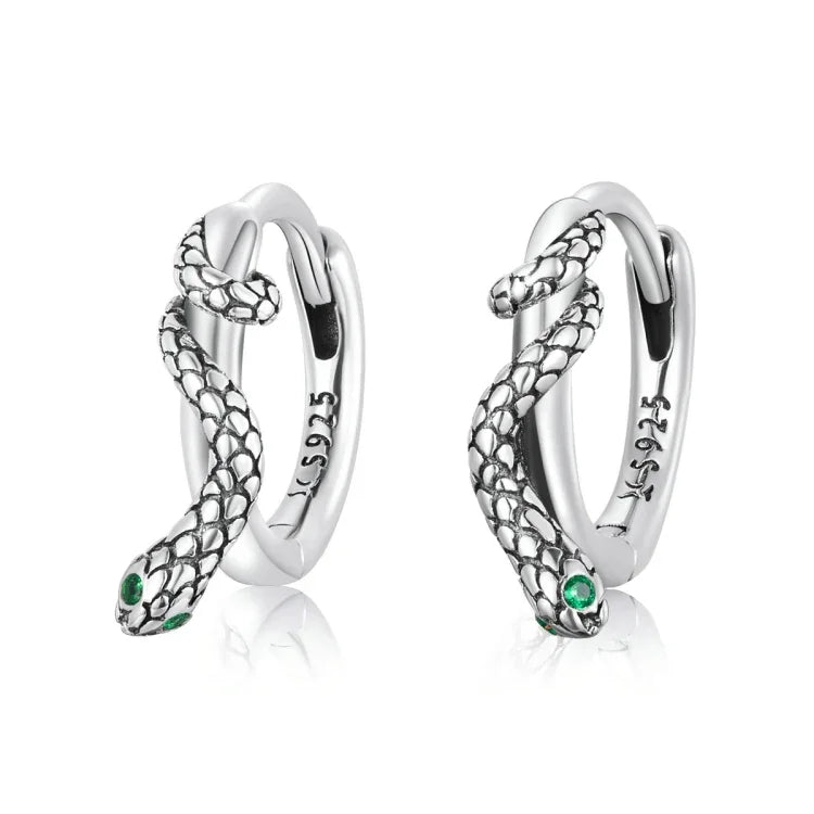 Bông tai khóa tai hình rắn bạc S925 Sterling cho nữ, khóa tai hình rắn