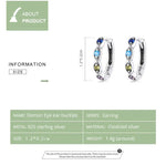 Bông tai bạc S925 Sterling mắt quỷ đá zircon cho nữ, mắt quỷ zircon