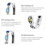 Bông tai bạc S925 Sterling mắt quỷ đá zircon cho nữ, mắt quỷ zircon