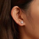 Bông tai đinh bạc S925 Sterling đá zircon màu hình móng vuốt dễ thương cho nữ, đá zircon màu móng vuốt dễ thương