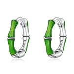 Bông tai khóa tai bạc S925 Sterling hình tre cho nữ, tre