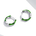Bông tai khóa tai bạc S925 Sterling hình tre cho nữ, tre