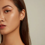 Bông tai khóa tai bạc S925 Sterling hình tre cho nữ, tre