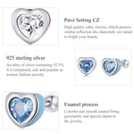 S925 Sterling Silver Heart Zircon Ear Stud Women Earrings, Heart Zircon(Blue)
