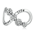 Phụ kiện vòng tay vòng cổ hạt hoa vô cực bạc S925 Sterling, hoa vô cực