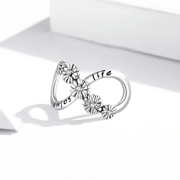 Phụ kiện vòng tay vòng cổ hạt hoa vô cực bạc S925 Sterling, hoa vô cực