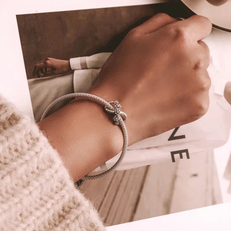 Phụ kiện vòng tay vòng cổ hạt hoa vô cực bạc S925 Sterling, hoa vô cực