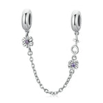 Phụ kiện vòng tay vòng cổ dây an toàn hoa cổ điển bạc S925 Sterling, hoa cổ điển