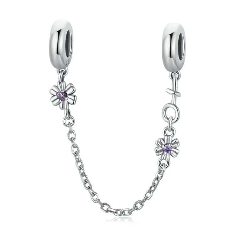 Phụ kiện vòng tay vòng cổ dây an toàn hoa cổ điển bạc S925 Sterling, hoa cổ điển