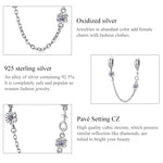 Phụ kiện vòng tay vòng cổ dây an toàn hoa cổ điển bạc S925 Sterling, hoa cổ điển