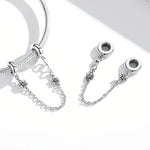 Phụ kiện vòng tay vòng cổ dây an toàn hoa cổ điển bạc S925 Sterling, hoa cổ điển