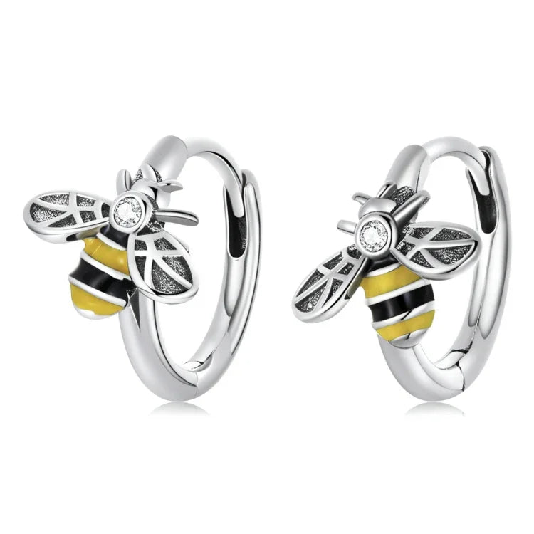 Bông tai bạc S925 Sterling ong mini cho nữ, ong mini