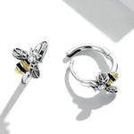 Bông tai bạc S925 Sterling ong mini cho nữ, ong mini