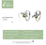 Bông tai bạc S925 Sterling ong mini cho nữ, ong mini
