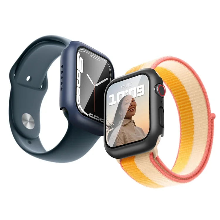 Ốp bảo vệ ROCK 2 trong 1 khung PC + kính cường lực, dành cho Apple Watch Series 9 / 8 / 7 41mm, dành cho Apple Watch Series 9 / 8 / 7 45mm
