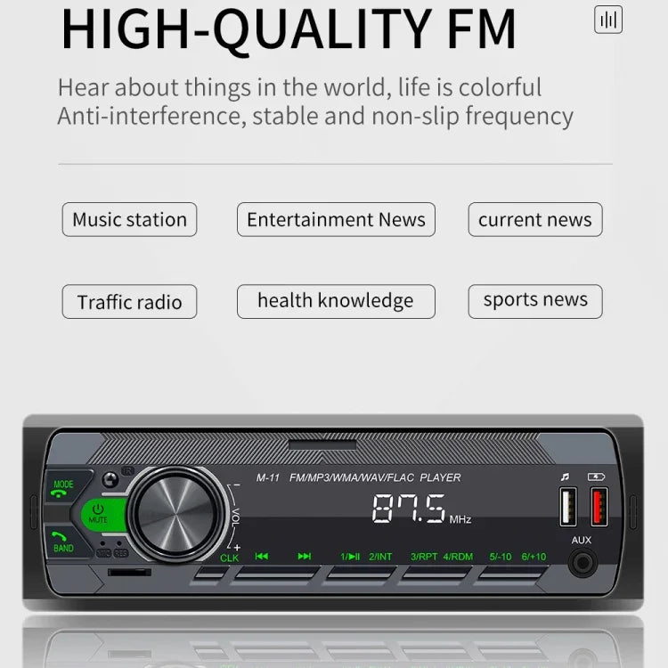 Máy nghe nhạc MP3 Bluetooth ô tô M11 hỗ trợ kết nối điện thoại di động / FM / Thẻ TF, M11