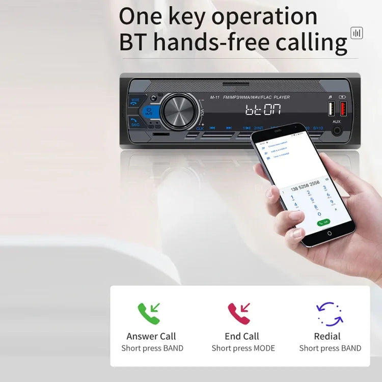 Máy nghe nhạc MP3 Bluetooth ô tô M11 hỗ trợ kết nối điện thoại di động / FM / Thẻ TF, M11