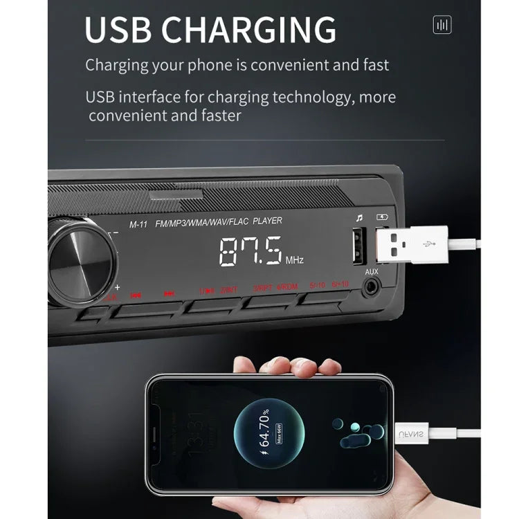 Máy nghe nhạc MP3 Bluetooth ô tô M11 hỗ trợ kết nối điện thoại di động / FM / Thẻ TF, M11