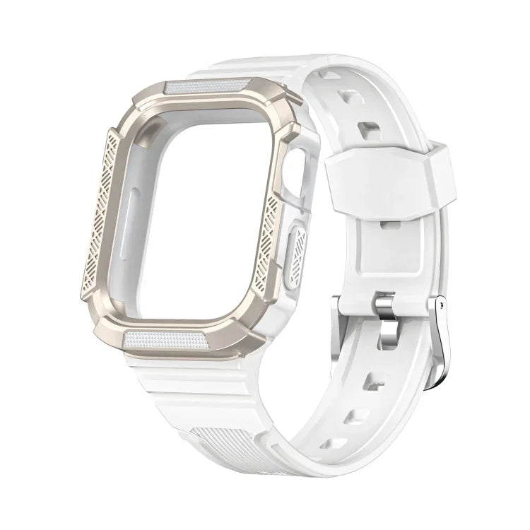 Dây đồng hồ tích hợp giáp hai màu cho Apple Watch Series, 7 41mm / 6&SE&5&4 40mm, 7 45mm / 6&SE&5&4 44mm