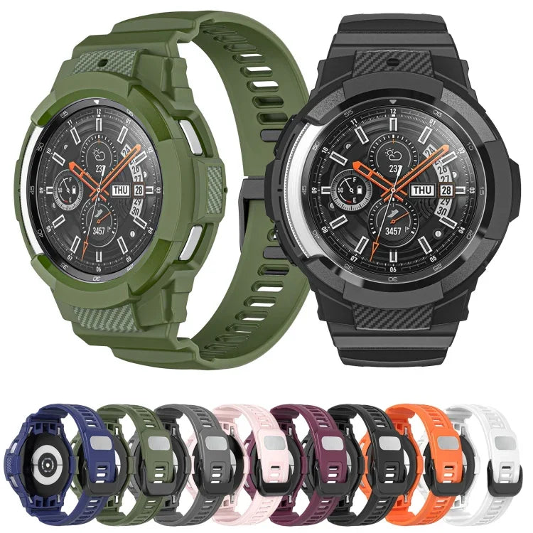 Dây đồng hồ thể thao silicone sợi carbon liền khối, Dành cho Samsung Galaxy Watch4 Classic 42mm