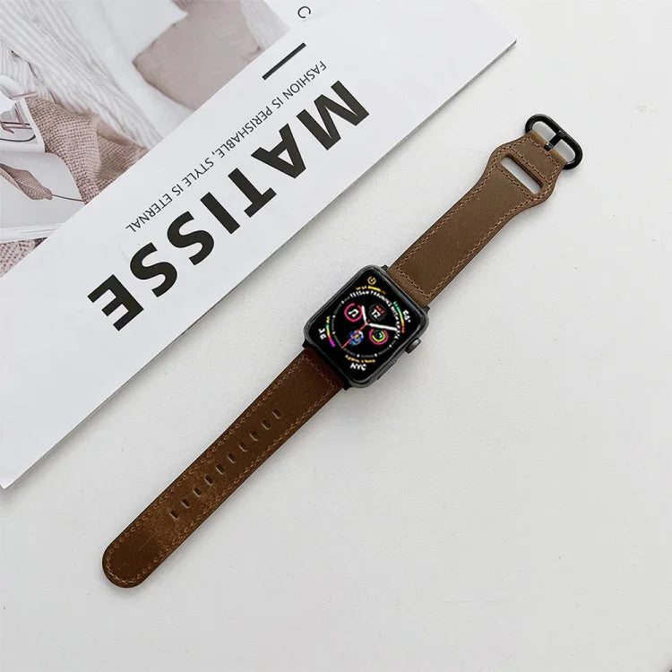Dây da thật khóa oval cho Apple Watch Series, 7 41mm / 6&SE&5&4 40mm / 3&2&1 38mm, 7 45mm / 6&SE&5&4 44mm / 3&2&1 42mm