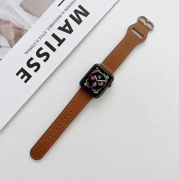 Dây da thật khóa oval cho Apple Watch Series, 7 41mm / 6&SE&5&4 40mm / 3&2&1 38mm, 7 45mm / 6&SE&5&4 44mm / 3&2&1 42mm