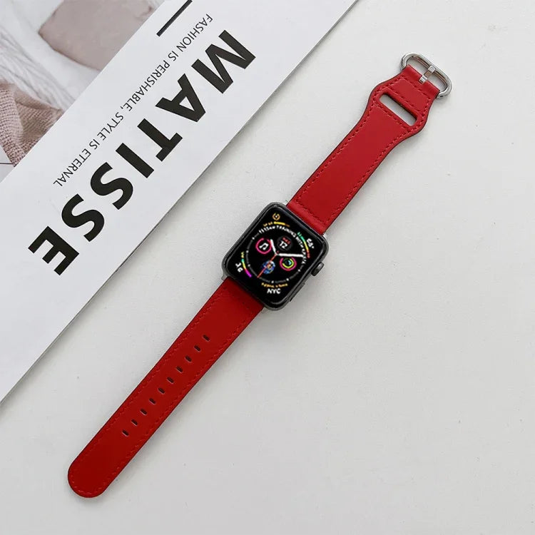 Dây da thật khóa oval cho Apple Watch Series, 7 41mm / 6&SE&5&4 40mm / 3&2&1 38mm, 7 45mm / 6&SE&5&4 44mm / 3&2&1 42mm