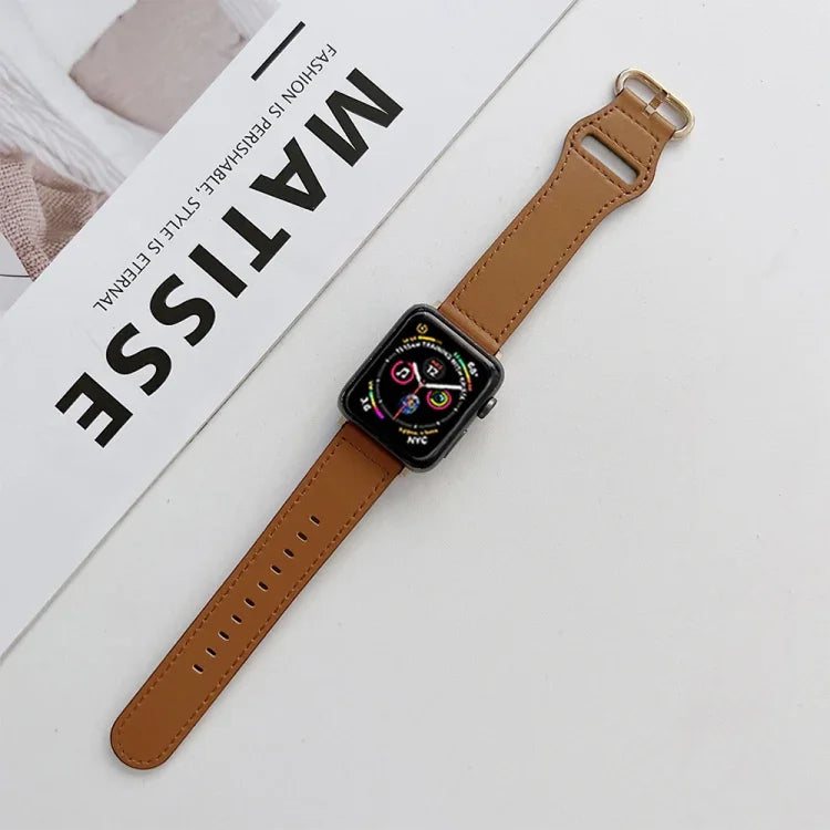 Dây da thật khóa oval cho Apple Watch Series, 7 41mm / 6&SE&5&4 40mm / 3&2&1 38mm, 7 45mm / 6&SE&5&4 44mm / 3&2&1 42mm