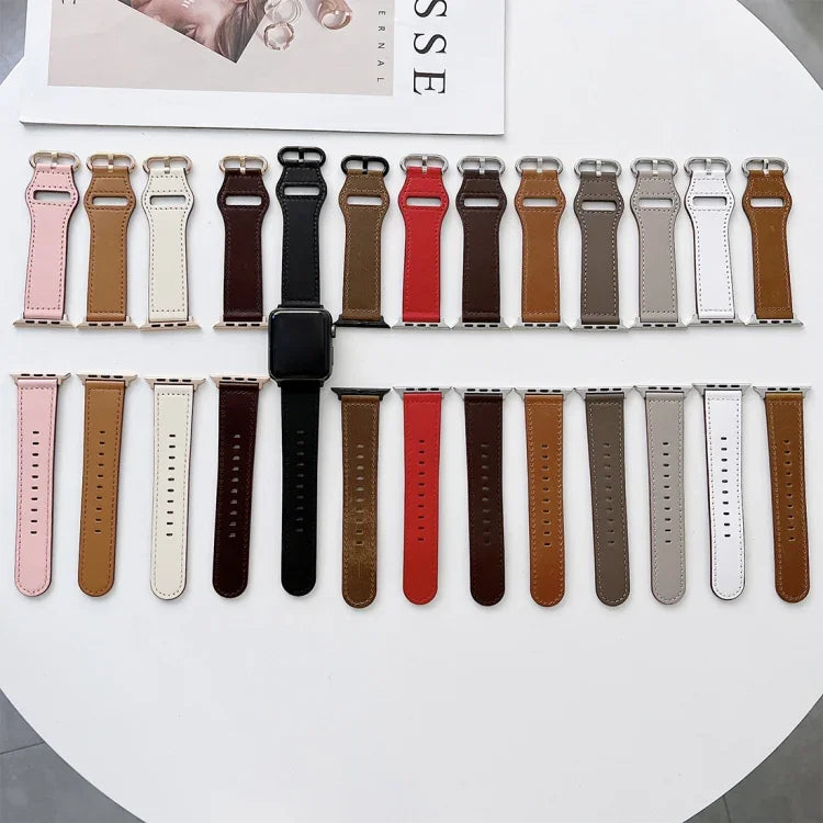 Dây da thật khóa oval cho Apple Watch Series, 7 41mm / 6&SE&5&4 40mm / 3&2&1 38mm, 7 45mm / 6&SE&5&4 44mm / 3&2&1 42mm