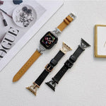 Dây đeo thép hình chữ D + da thật cho Apple Watch Series, 7 41mm / 6&SE&5&4 40mm / 3&2&1 38mm, 7 45mm / 6&SE&5&4 44mm / 3&2&1 42mm