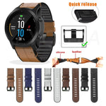 Silicone + Leather Quick Release Watchband, For Garmin Fenix 7, For Garmin Fenix 7X