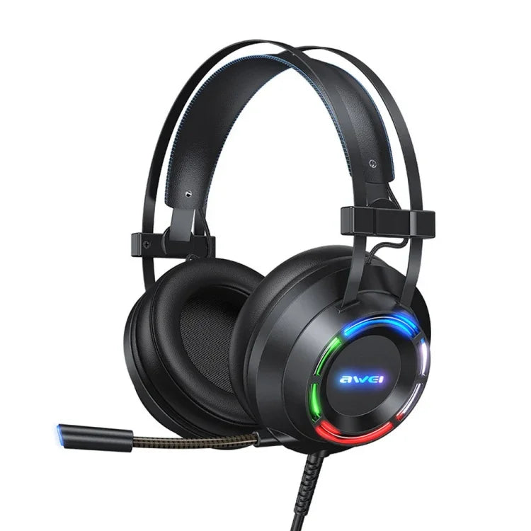 Tai nghe chơi game có dây có đèn môi trường awei GM-2 USB + 3.5mm kèm micro, GM-2