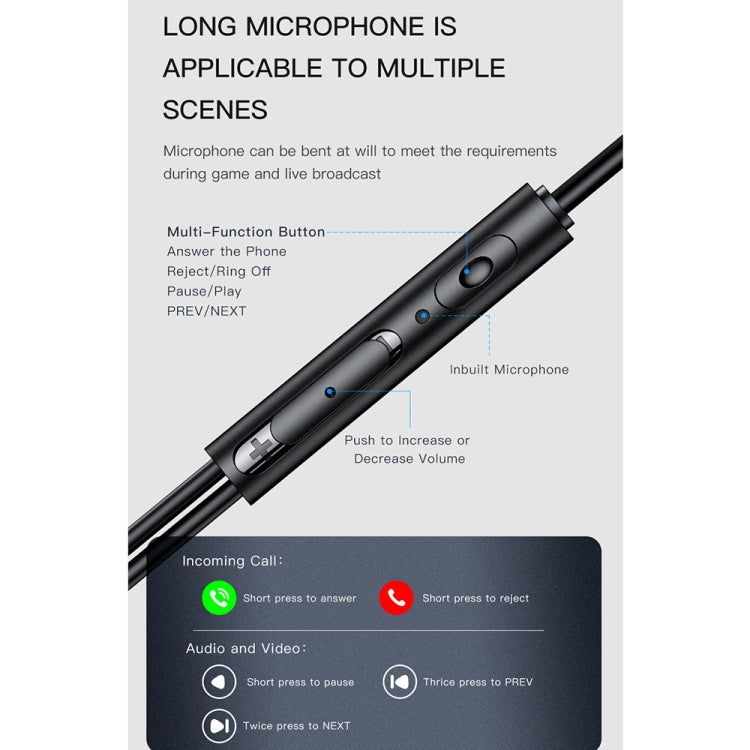 Tai nghe có dây thể thao E-sports in-ear awei ES-180i kèm micro, ES-180i