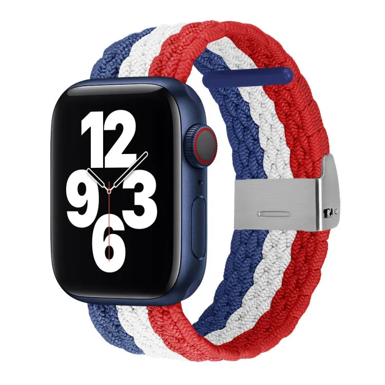 Dây đeo đồng hồ dệt họa tiết dọc cho Apple Watch Series, 7 41mm / 6&SE&5&4 40mm / 3&2&1 38mm, 7 45mm / 6&SE&5&4 44mm / 3&2&1 42mm