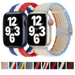 Dây đeo đồng hồ dệt họa tiết dọc cho Apple Watch Series, 7 41mm / 6&SE&5&4 40mm / 3&2&1 38mm, 7 45mm / 6&SE&5&4 44mm / 3&2&1 42mm