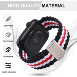 Dây đeo đồng hồ dệt họa tiết dọc cho Apple Watch Series, 7 41mm / 6&SE&5&4 40mm / 3&2&1 38mm, 7 45mm / 6&SE&5&4 44mm / 3&2&1 42mm